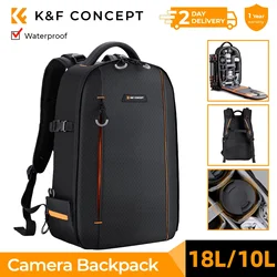 K&F CONCEPT 18L/10L Photography Camera Backpack Lightweight Waterproof Travel Camera Bag for Dslr Camera Canon Nikon Sony Laptop