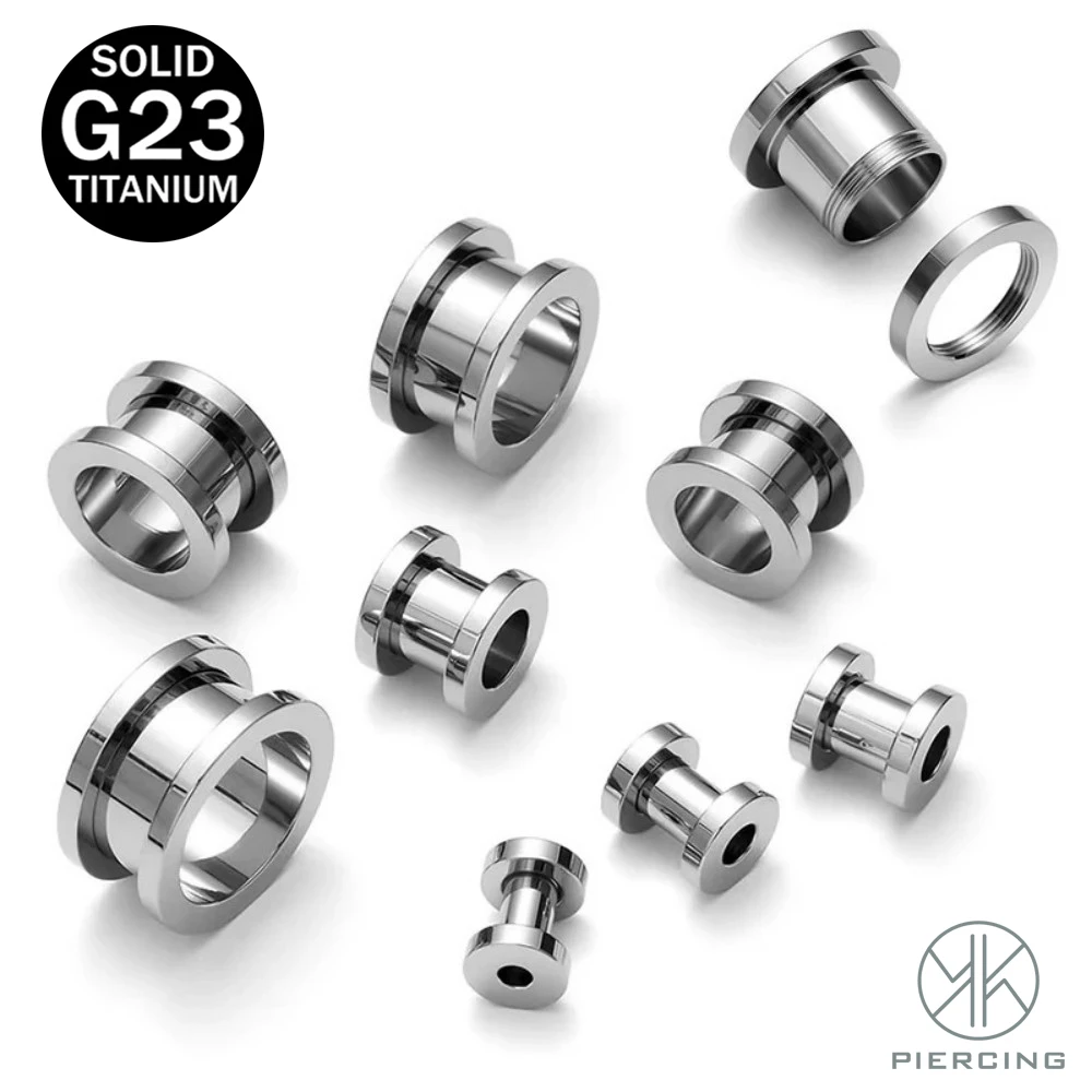 1PC Ear Tunnels Plugs Titanium Ear Expansions 4-16mm Ear Gauges Stretching Kit Screw Fit Flesh Dilation Ears Expanders Piercings