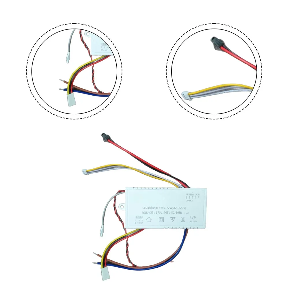 For LED Oscillating Fan Light Power Controller DC Inverter 50-72W x2 Output with Remote Receiver and Voice Integration