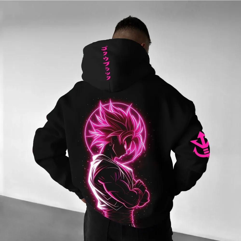 Hoodie anime harajuku dragon ball masculino streetwear 2025 outono inverno vintage camisola com capuz oversized feminino manga longa unisex