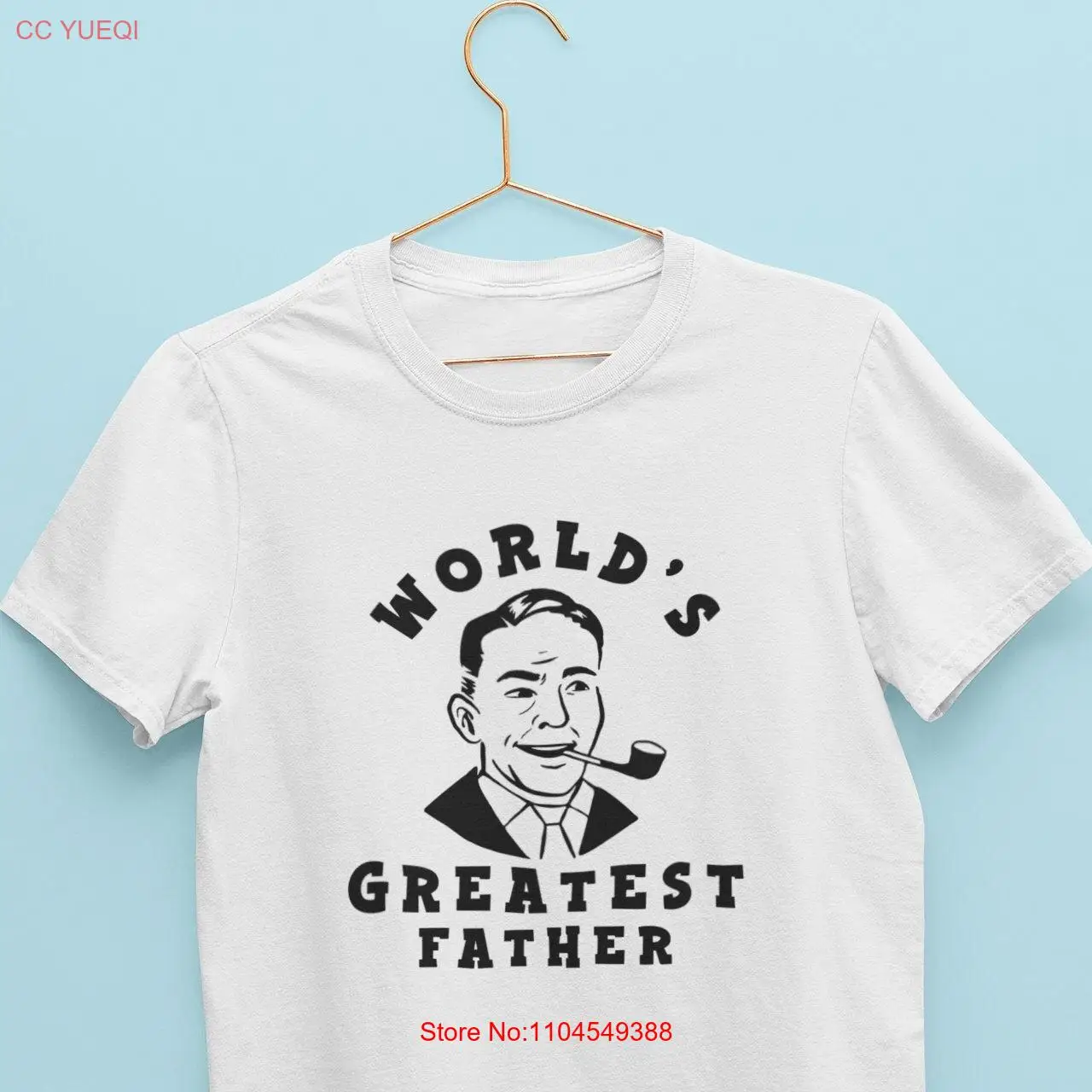 

Футболка World's Greatest Father, мужская футболка для папы на день рождения с длинными или короткими рукавами