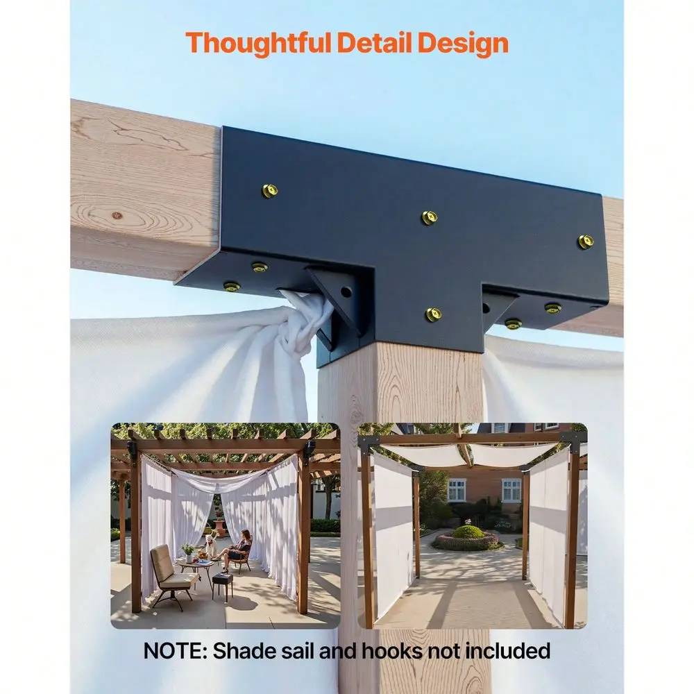 

Kit 4Pack, TShaped 4x4 Actual 3.5x3.5 Inch, 3Way Pergola Brackets DIY Woodworking Gazebo Bracket Kit With Screws For 3.5x3.5 In
