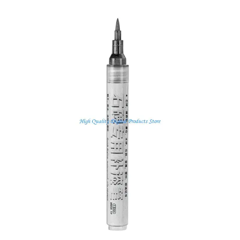 U2JE Professional Permanent Stone Paint Marker With Brush Tip Fade Resistant Waterproof For Retouching Tombstone Restoration