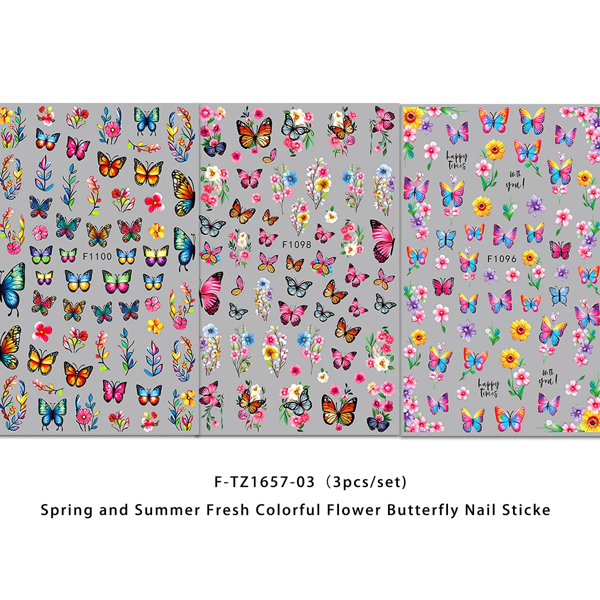 Frühlings- und Sommerblumen-Schmetterlings-Nagelsticker, einfach anzubringen für die Nageldekoration, zum Selbergestalten, als Geschenk, für Partys und zur Gestaltung von Make-up für Hochzeiten. – Detail 28