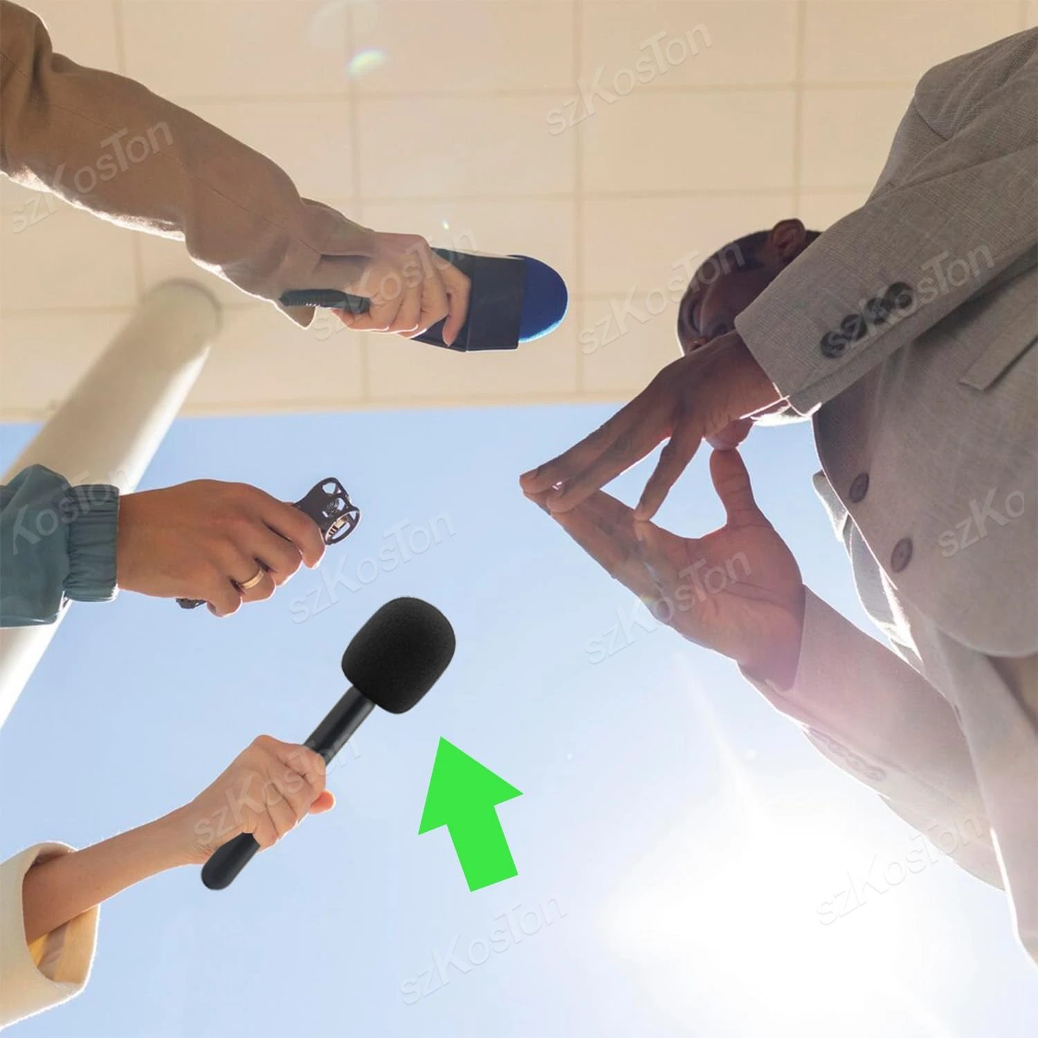 Mango de micrófono Lavalier inalámbrico para micrófono GO inalámbrico DJI Rode con cubierta de pelo a prueba de viento para entrevistas Vlog en vivo de vídeo Tiktok