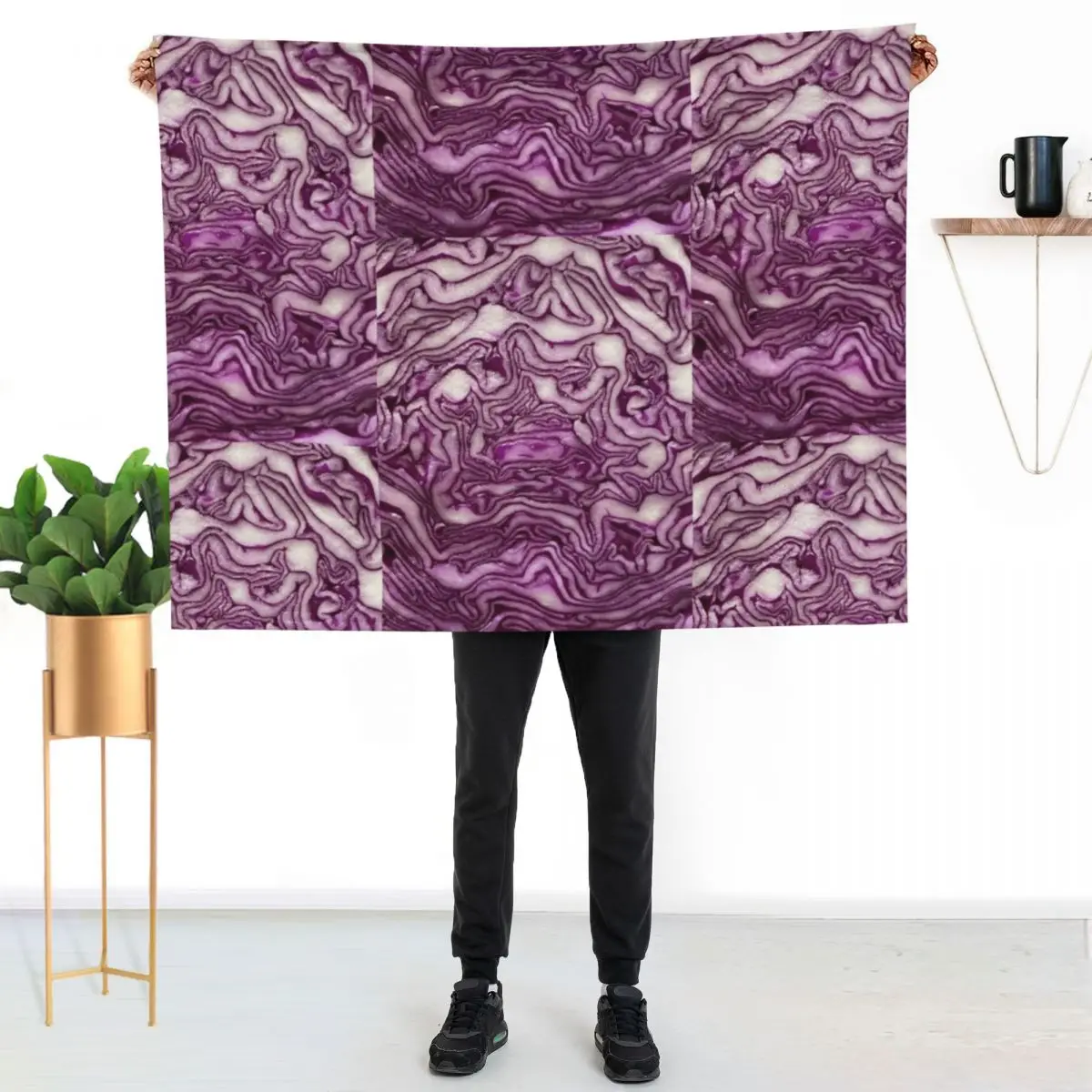 Red cabbage Throw Blanket Plush Cute Plaid Quilt Extra Large Throw Flannel decorative Blankets