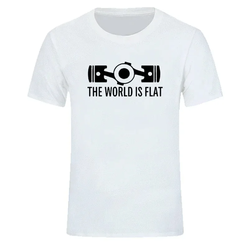 New Summer The World Is Flat Engine T Shirt Short Sleeve Custom T-shirts New Style Men O-neck Cotton T Shirts EU Size