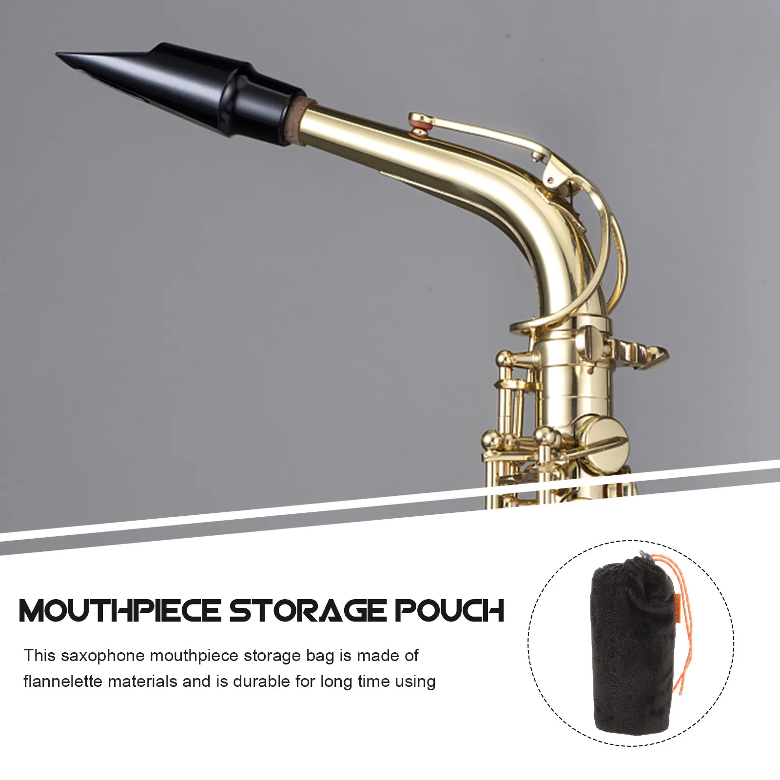 Dustproof Saxophone Mouthpiece Bag – Soft Flannelette, Exquisite Workmanship, Simple Design for Learners & Professionals