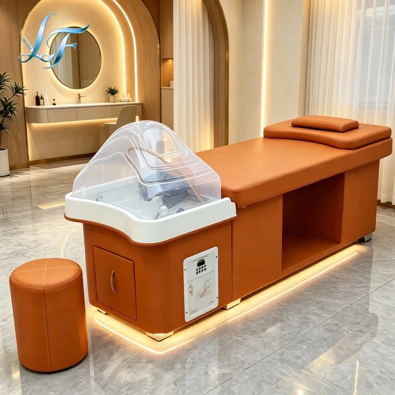 Modern Japanese Style Head Spa Bed Luxury Thai Massage Shampoo Chair Water Circulation Hair Washing Station for Beauty Spa