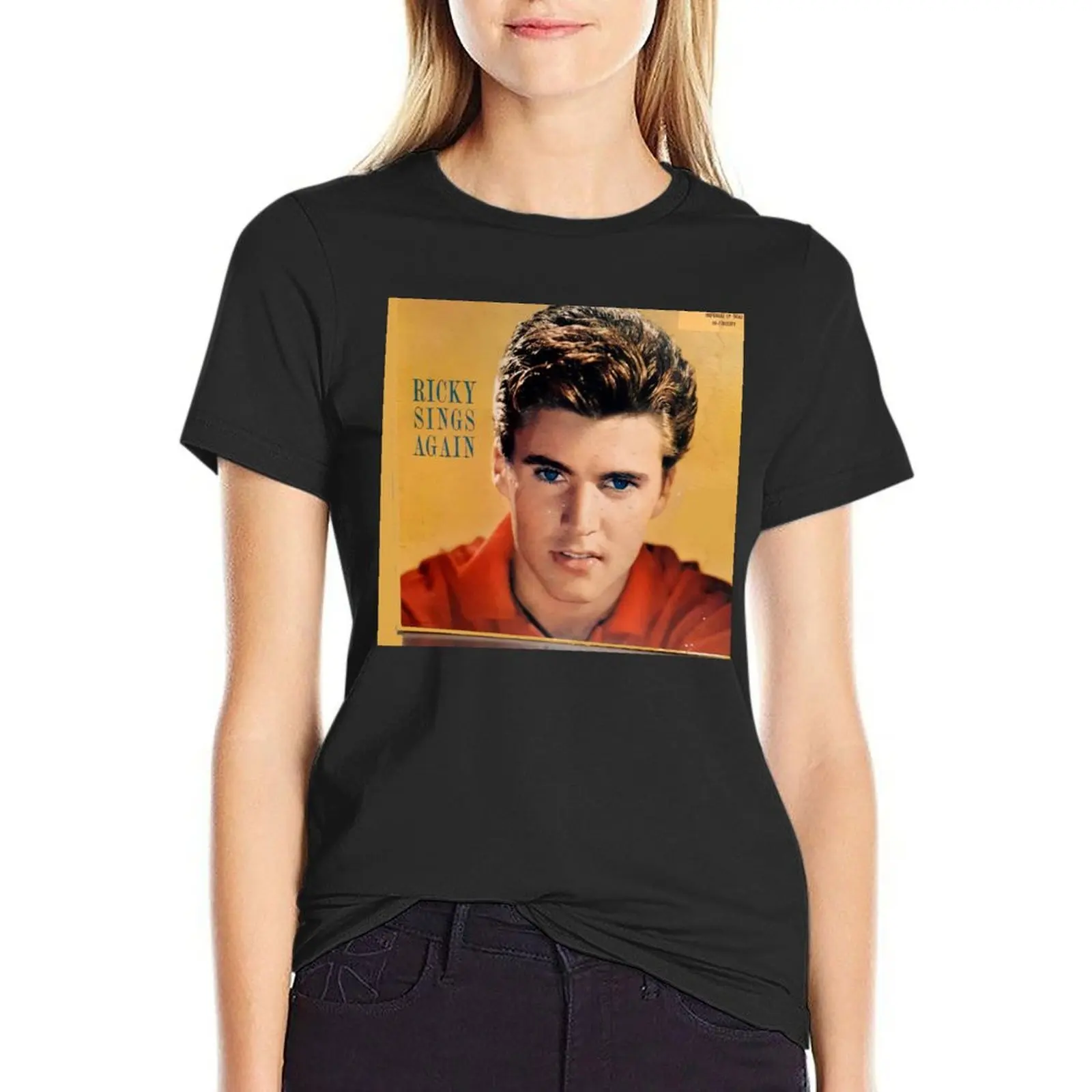 Rick Nelson, Ricky Sings Again,Rockabilly, lp, record, vinyl T-Shirt Aesthetic clothing tops white t-shirt dress for Women sexy