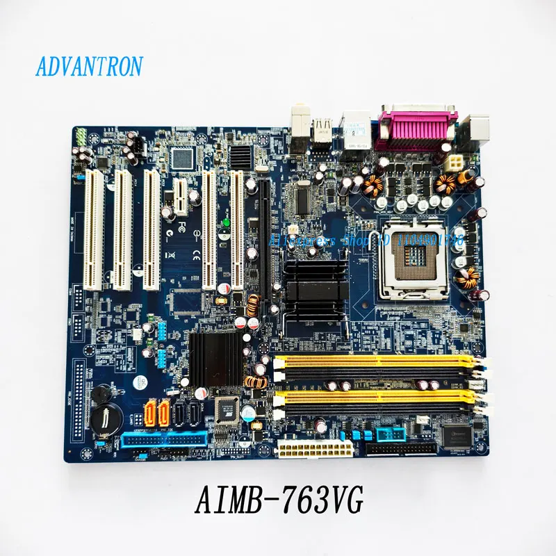 Suitable for the AIBM-763VG industrial control motherboard with network port and 775-pin interface. 08GS19A945G206. In stock.
