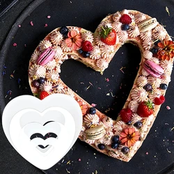 4-10Inch Heart Shape Cake Mold Stencils PET Baking Templates for Wedding Birthday Party Cake Decorations DIY Baking Accessories