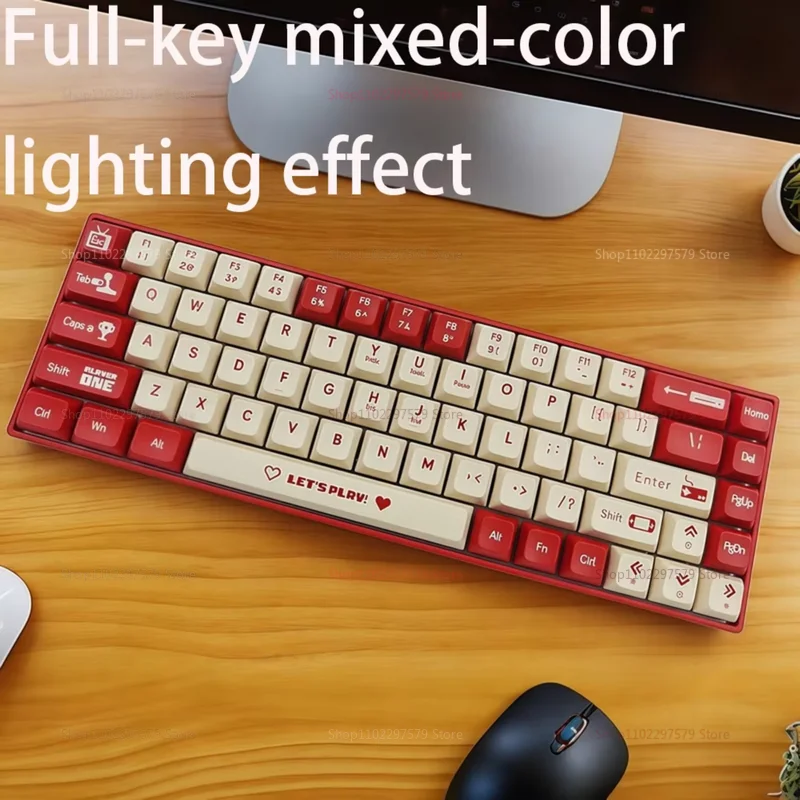 AK680 لوحة مفاتيح الألعاب الميكانيكية السلكية الساخنة مبادلة 68 مفتاح مريح E-Sport Office Type-C ملحقات الكمبيوتر المحمول اللاعبين والمحترفين