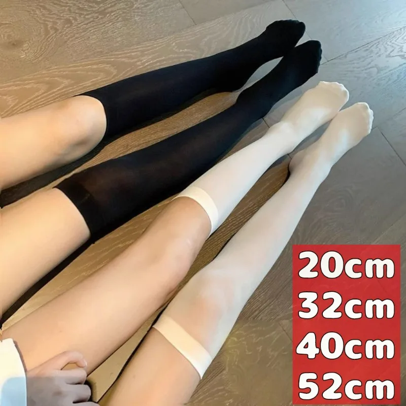 

Милые тонкие чулки для женщин, прозрачные длинные носки до бедра в стиле Лолиты, готические панк-девушки, сексуальные нейлоновые леггинсы, полуноски для косплея