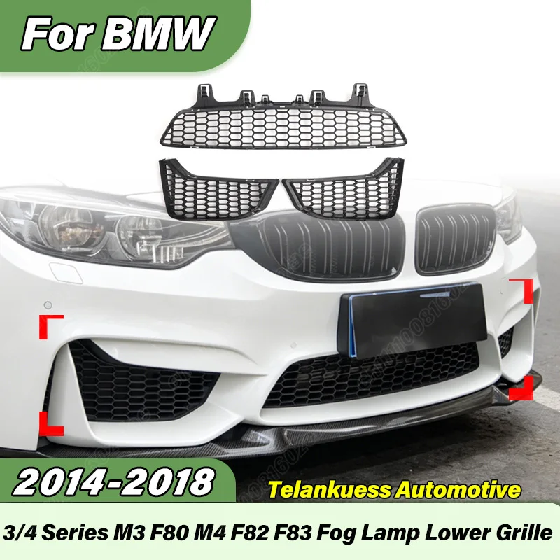 

For BMW M3 F80 M4 F82 F83 2014 2015 2016 2017 2018 Car Front Bumper Air Intake Grille Sports Racing Radiator Protective Cover