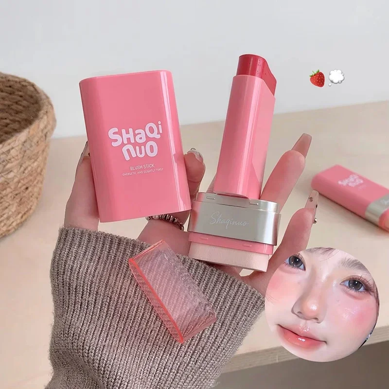 Água luz blush vara maquiagem 2 em 1 fosco rosto blush creme natural rouge leve duradouro rosa laranja iluminar bochecha matiz