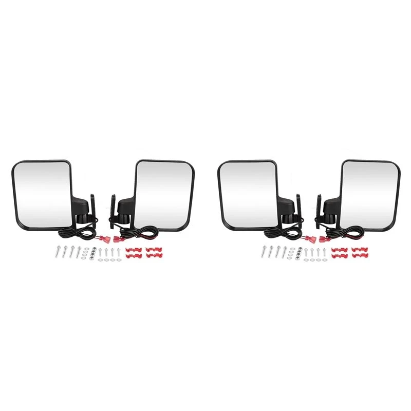 2X Golf Cart Side Mirrors With LED Turn Signal Light For Club Car EZGO And Others Golf Cart