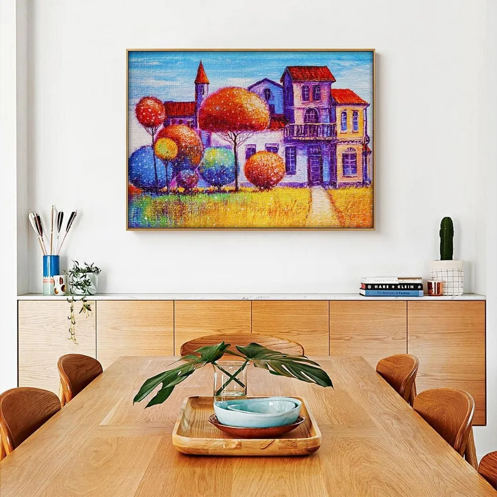 1000/500/300/120 peças pintura a óleo país cottage quebra-cabeças para adultos decoração de casa jogos família quebra-cabeças brinquedos educativos
