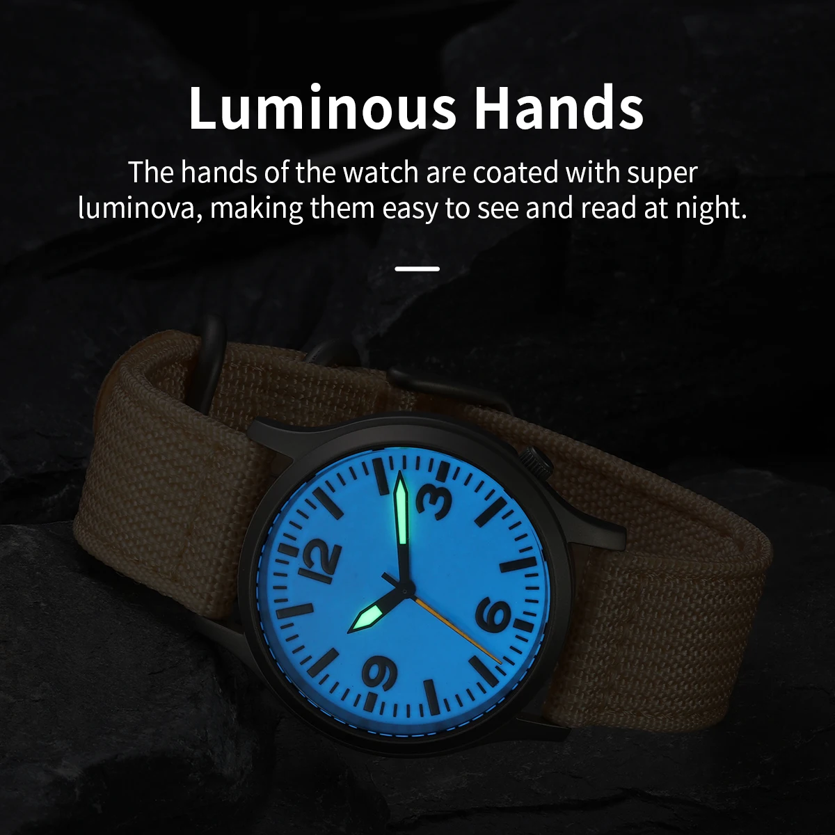 BERNY Titanium Men Watch Lightweight Super Luminous Dial Sports Quartz Watches for Men Sapphire 5AMT Waterproof Wristwatch