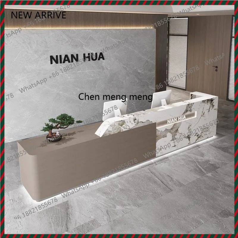 

Company Front Desk Hotel Reception Desk Office Bar Shop Marble pattern checkout page Homestay