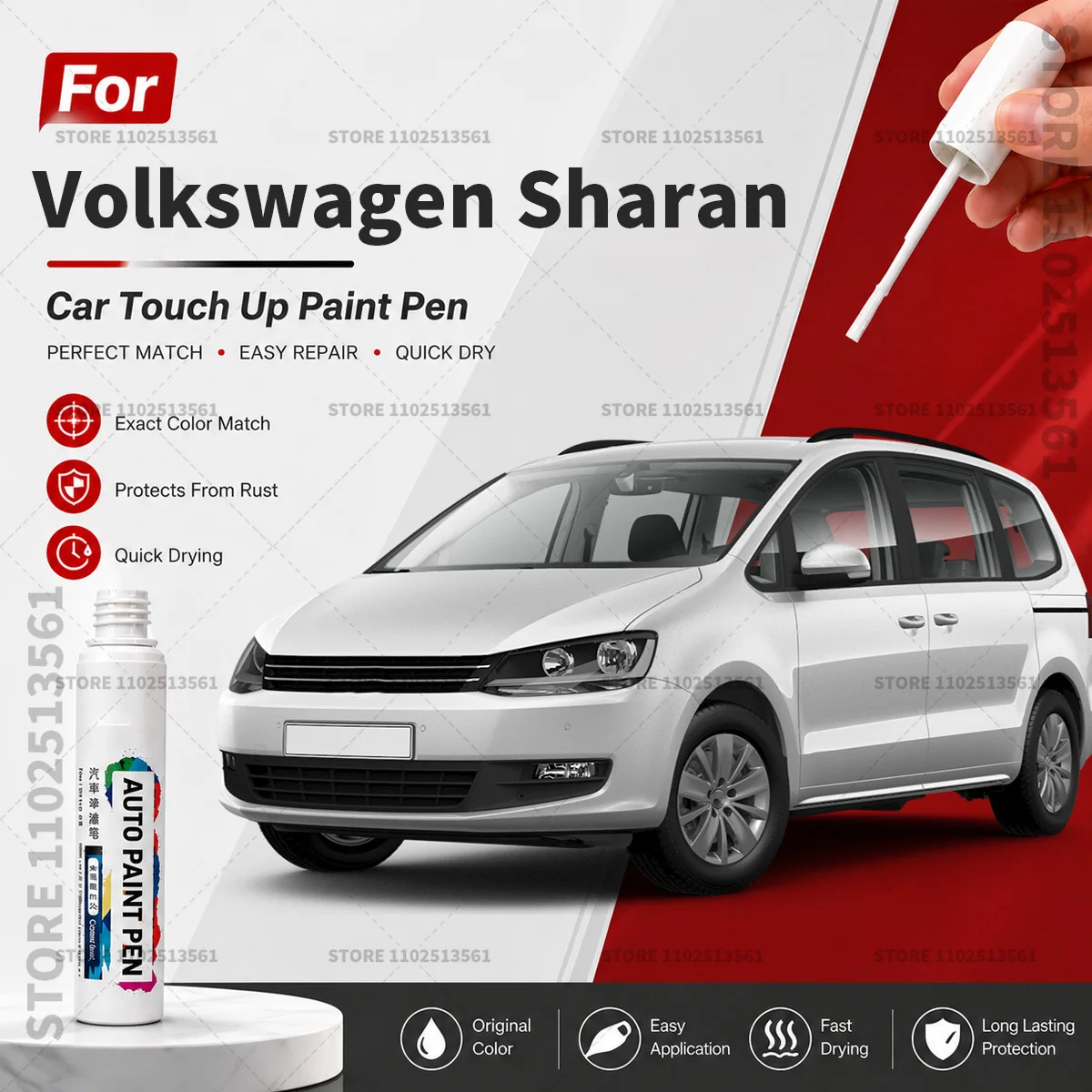 For Volkswagen Sharan Vehicle Paint Touch Up Pen Car Scratch Remover Repair Marker Waterproof DIY Auto Body Maintenance Tool