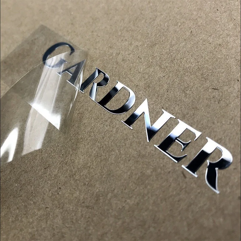 20 0 pieces.Custom.Customized transfer 3D embossed shiny silver metal decorative logo label adhesive nickel metal sticker