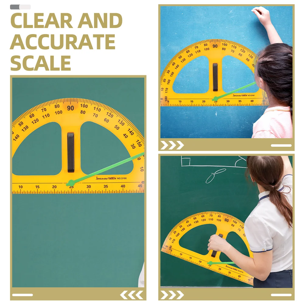 편리한 180 도 각도기 교사 용품, 대형 드로잉 도구, 오렌지 수학 작업