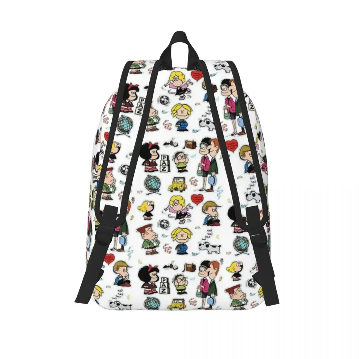 Mafalda e i suoi personaggi per uomo donna studente scuola Bookbag Daypack elementare High College leggero