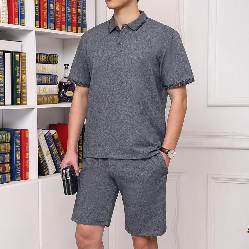 Fashion Lapel Spliced Short Sleeve Business Casual Men's Sets 2024 Summer New Loose All-match Elastic High Waist Shorts Sets