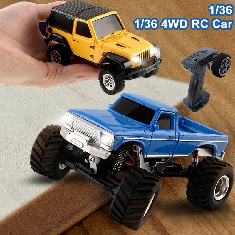 

1/36 RC Car 4WD Crawler Mini Radio Control Off-road Vehicles Light Desktop Climbing Remote Control Electric Model Car Xmas Gift