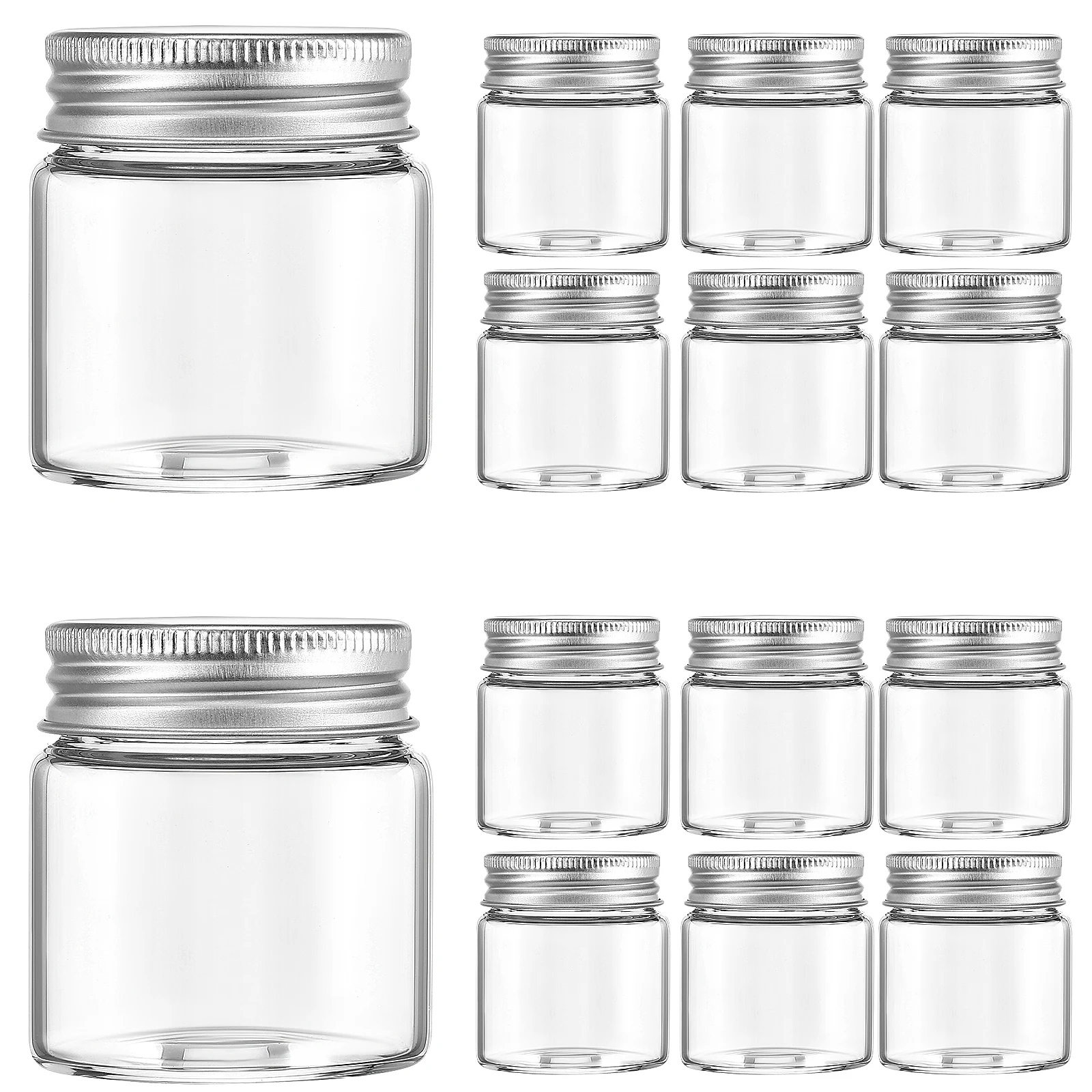 

20pcs Small 50Ml With Lids Storage Containers Sealed Food Cans Kitchen Jars For Spices Snacks Containers Mini Jar Tiny Glass