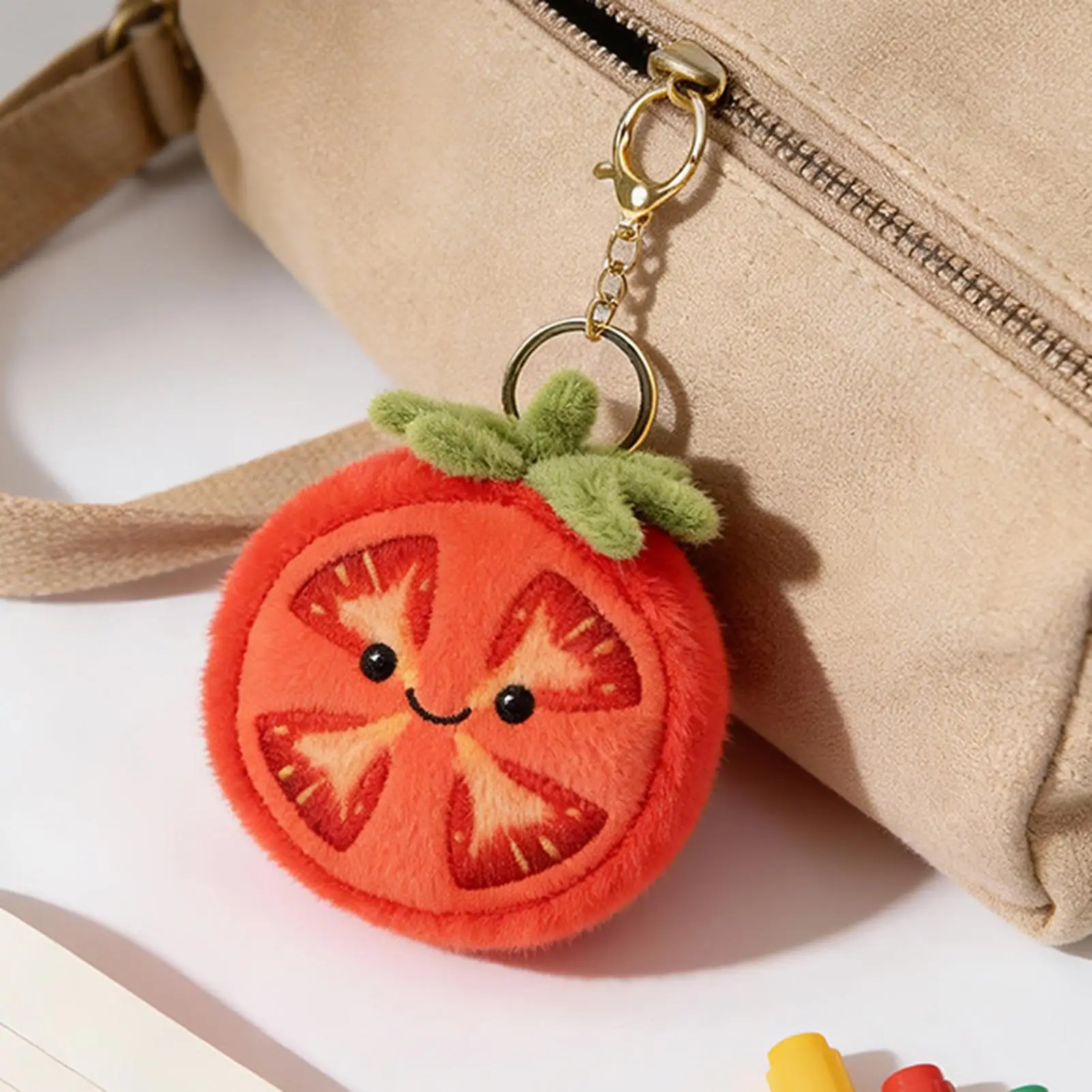 Tomato Purse Charm Stuffed Wallet Ornament Decorative Purse Ornament For Kids Teens Adults Students Teachers Office Travelers