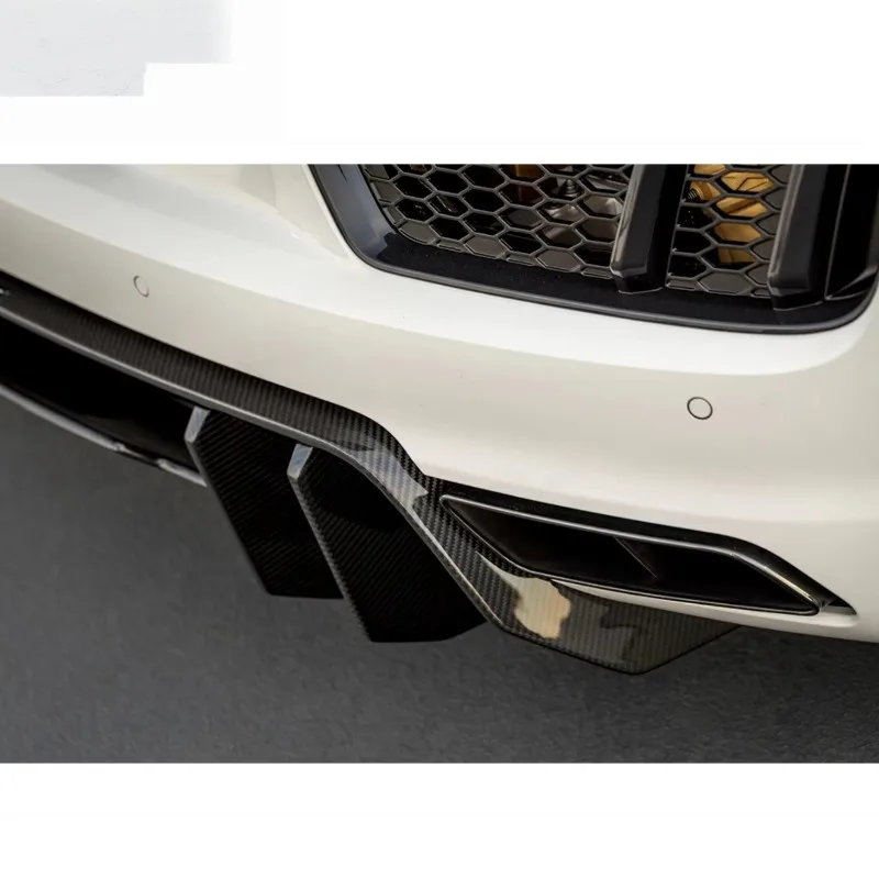 Hot Selling V Style Dry Carbon Fiber Rear Diffuser For R8 Rear Bumper Diffuser Body Kit Tuning Parts