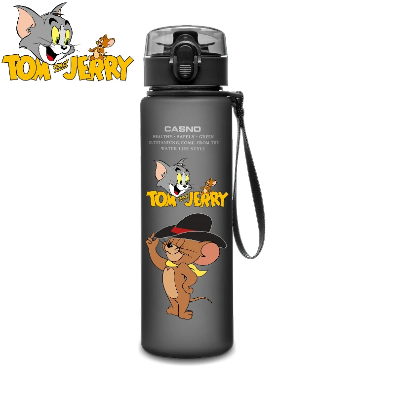 Miniso Disney Tom and Jerry 560ml Men's and Women's Sports Plastic Cup Creative Portable Student Water Bottle Space Cup