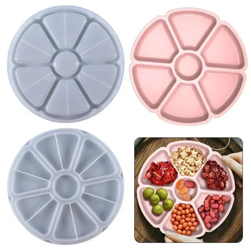 Pretty Petal Fruit Nut Storage Tray Epoxy Resin Mold Creative DIY Dishes Plate Silicone Mould Suitable Home Snack Moulds
