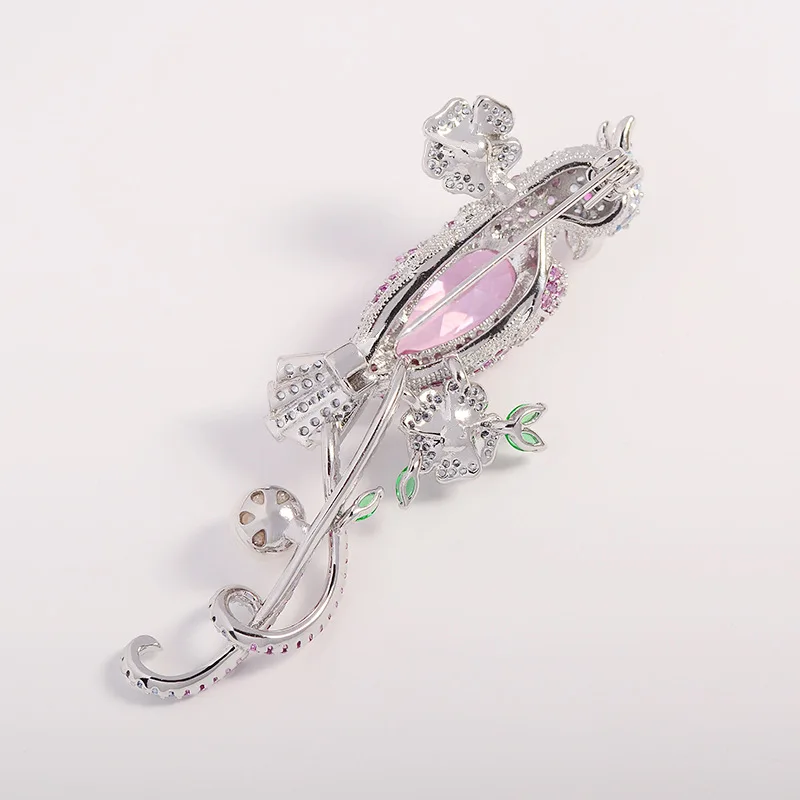 OKILY رائعة الزركونيوم الببغاء ابتلاع بروشبين المتخصصة تصميم لؤلؤ المياه العذبة الفاخرة جميل الطيور بروشيه اكسسوارات للنساء