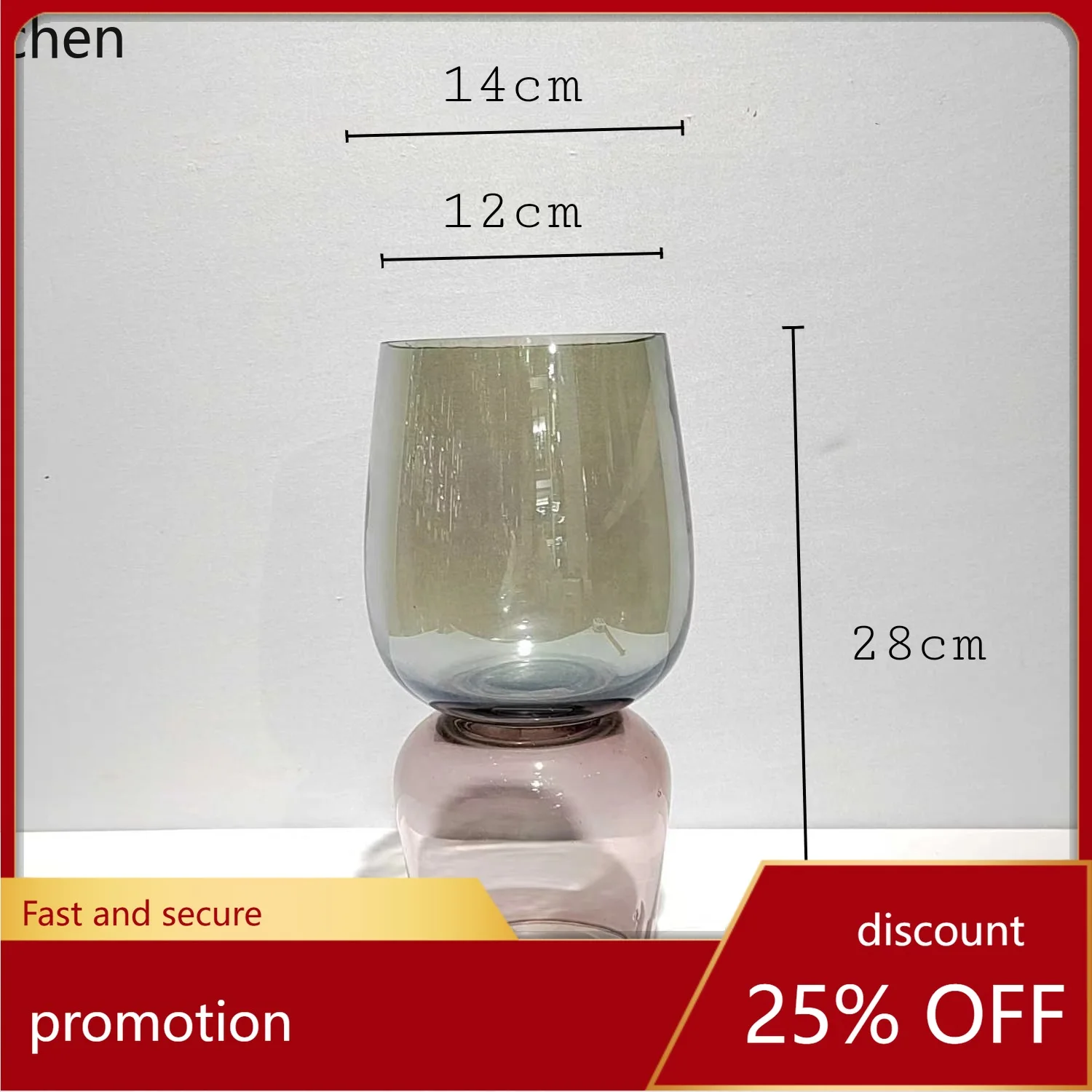 YFY modern minimalist glass vase - luxury home decor for living room, dining table, and desktop display