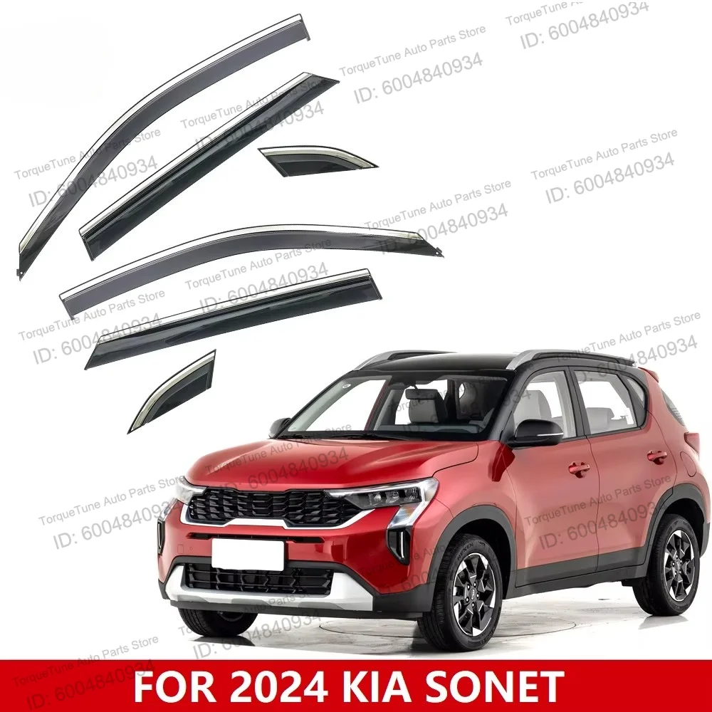 Waterproof UV Proof Side Window Weather Shield 4Pcs Easy Installation Fit KIA Sonet 2021-2024 Auto Exterior Mod Accessories 2