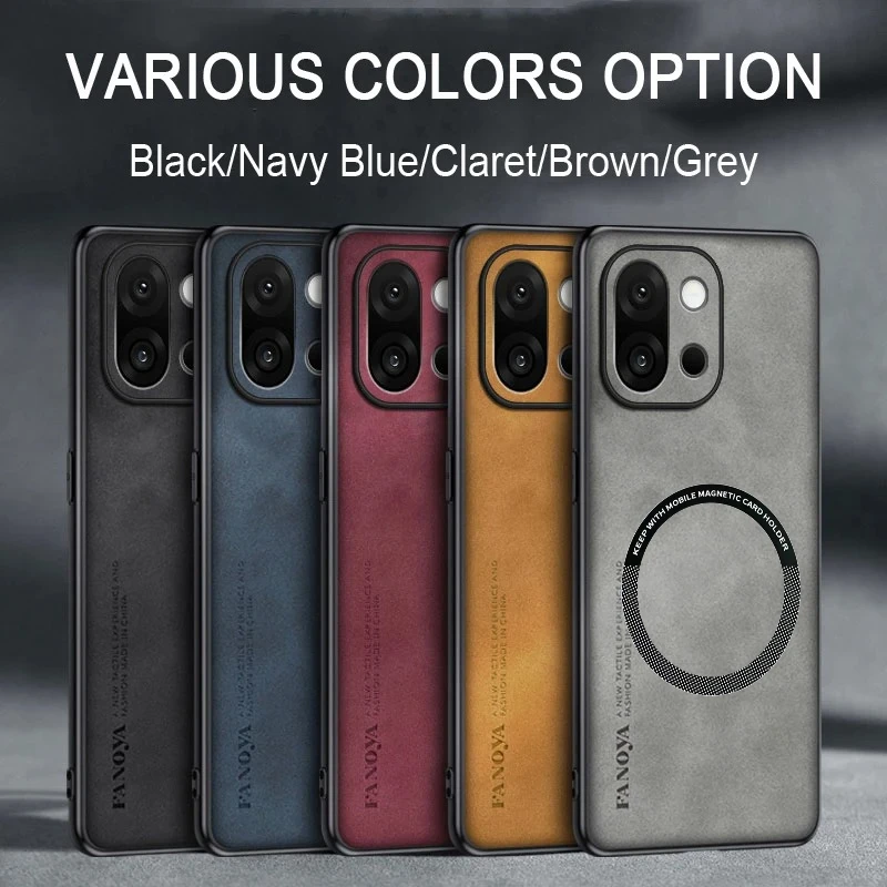 حافظة ريترو ماتي جلدية صديقة للبشرة لهاتف OnePlus 15 13 12 11 T R شحن لاسلكي مغناطيسي مقاوم للصدمات ومضاد للبصمة #2