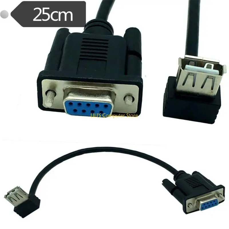 A52B Reliable USB Female To RS232 DB9 Female Serial Cable Adapter For Effortless Serial Port Addition Easy Connectivities