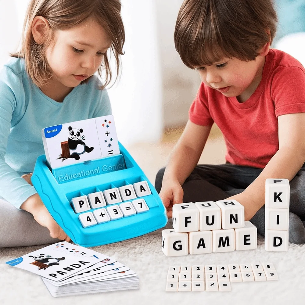 Paper Letter Sticker Toys Spelling Practice Puzzle Number Cognition Early Math Game 2 in 1 Memory Enhancement