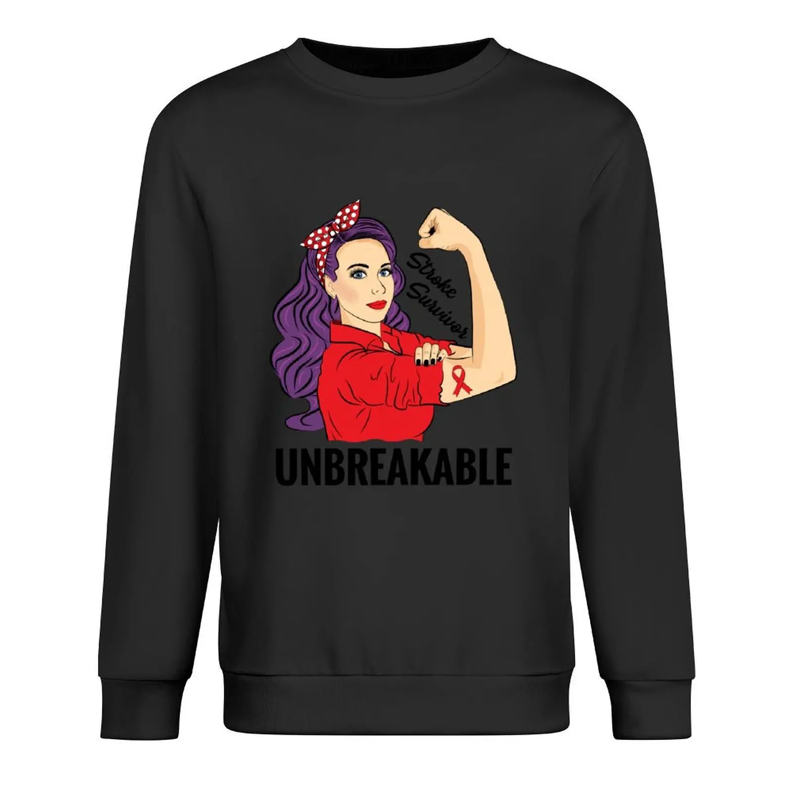 

Stroke Survivor Awareness Warrior Unbreakable Pullover men's sweat-shirt autumn jacket men men clothes anime clothes sweatshirt
