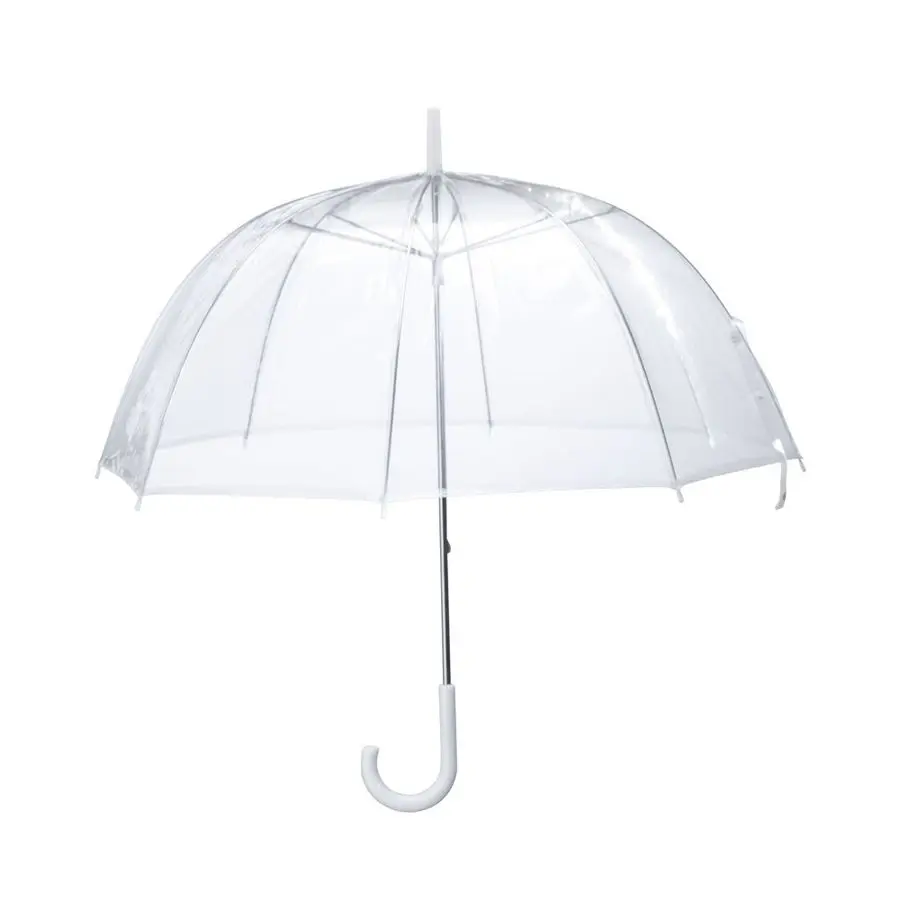 

Rain 6 Pack 46 Adult Clear Bubble Umbrella Auto Open Fashion Dome Shaped European Hook Handle