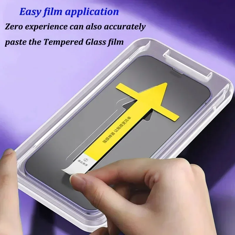 1-2pcs 8K Oleophobic Coating Dust free Installation Screen Protector For iPhone 13 11 12 14 Pro Max Mini X XR 15 Anti Spy Glass