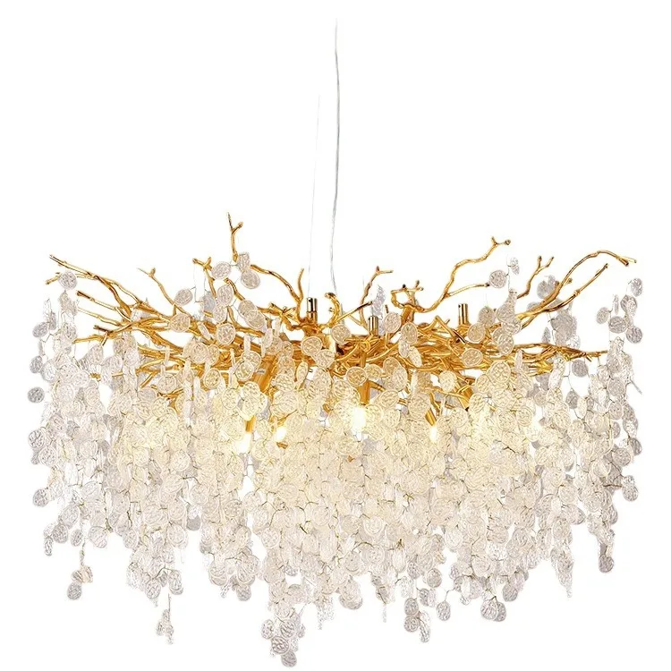 

French light luxury lamp crystal chandelier, living room dining room bedroom branch lamp