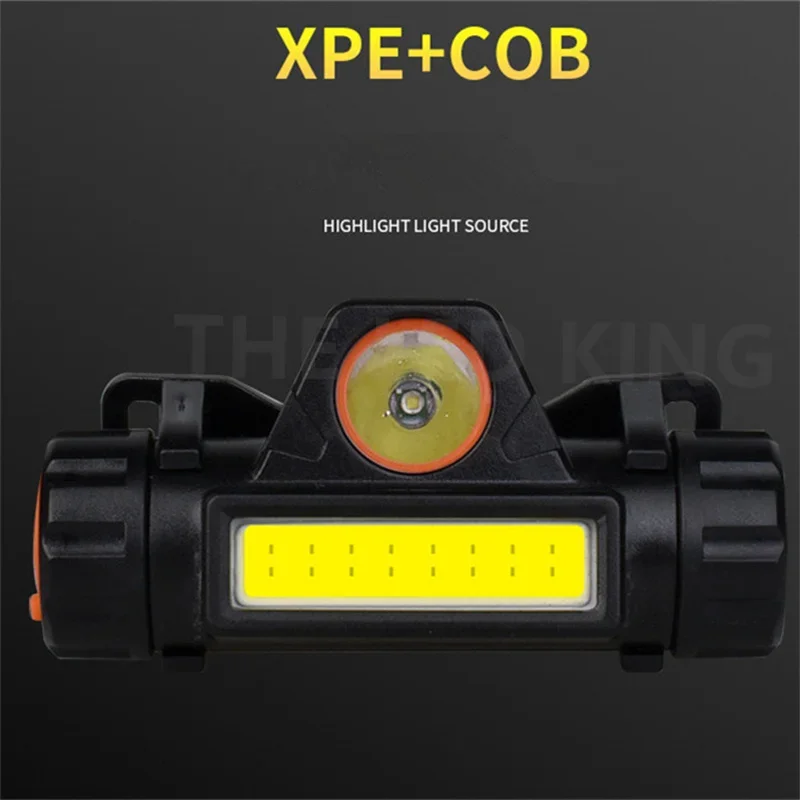 LED Headlamp Rechargeable Powerful Head Lamp with Built-in 14450 Battery Outdoor Camping Headlight Head Flashlight Head Light