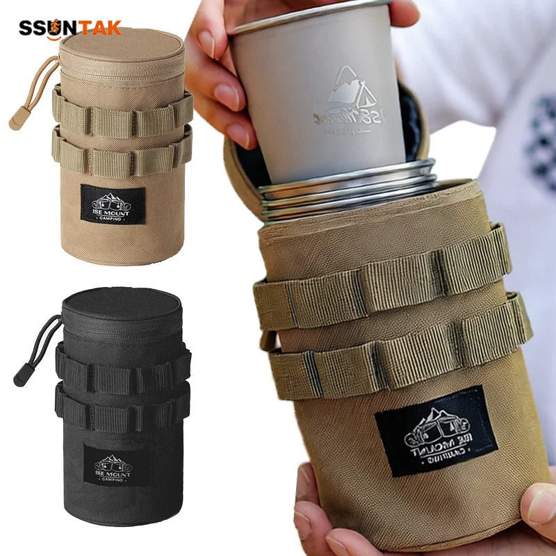 

SSUNTAK Camping Storage Bag S/L Lightweight Outdoor Travel Sundries Cup Bag with Hanging Holes Handle Multifunctional Accessory
