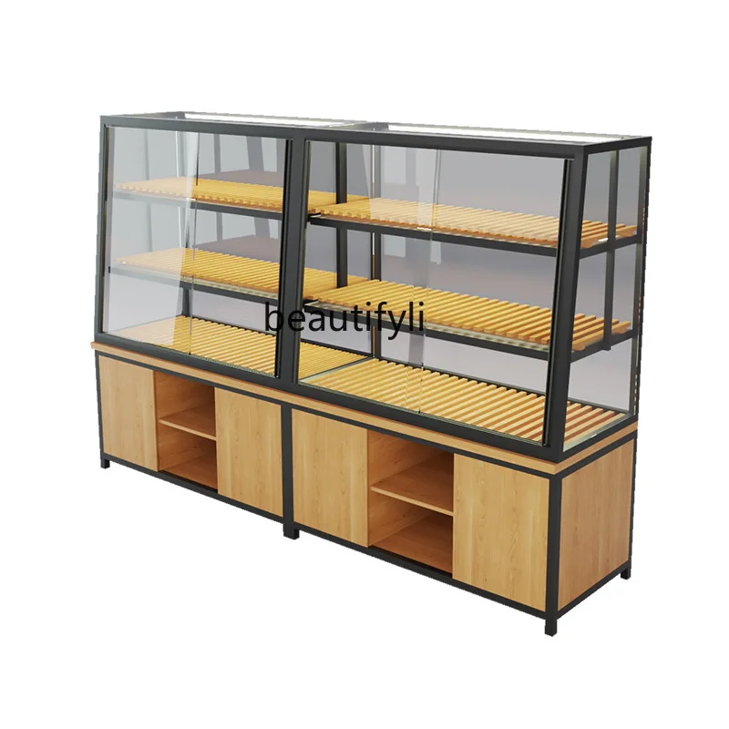 

Food bread against the wall bread cake double-sided boutique display cabinet