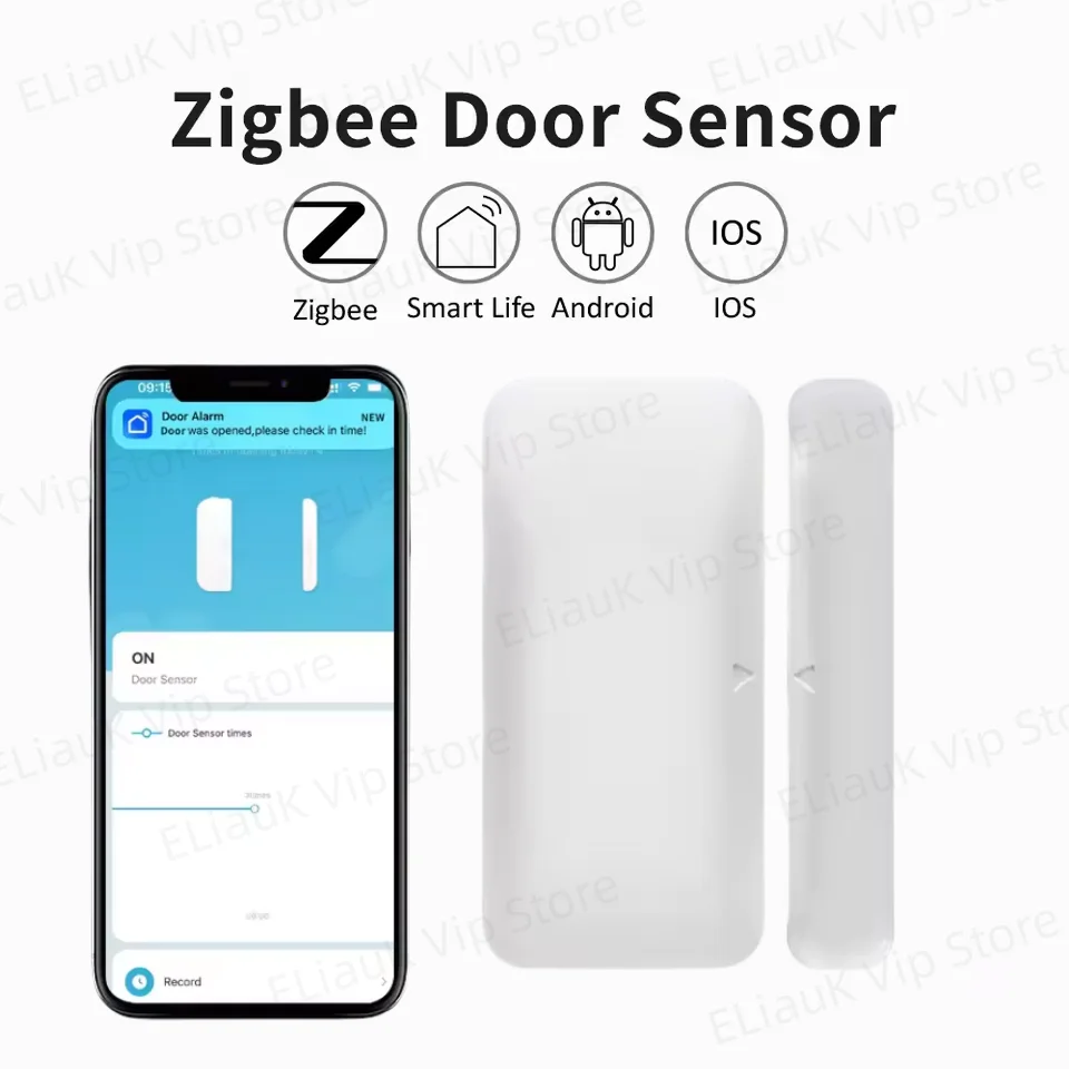 Tuya Zigbee Wireless Mini Door Windows Sensor Smart Home Wireless Door Detector Door Open Closed Alarm System For Alexa New
