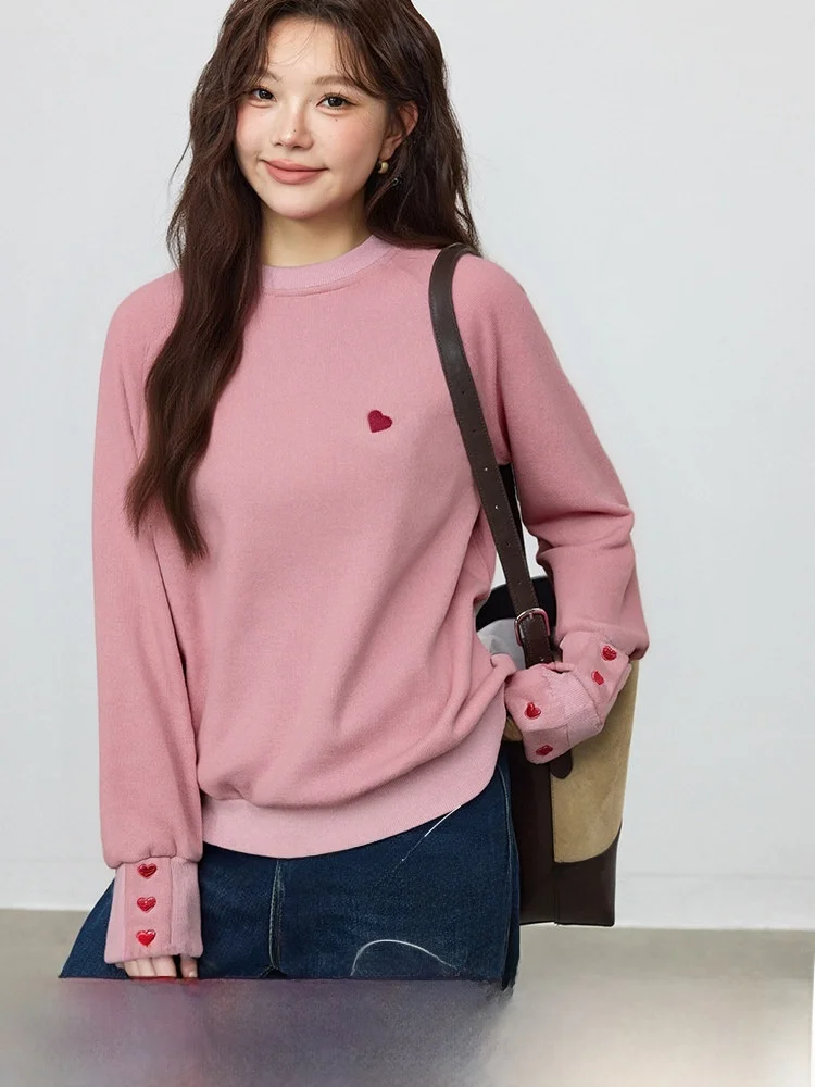 

Loose Long Sve Pink Hoodie Jaet plus Size Women's Casual Sle Winter New Arrival Slimming Outerwear Comfortable Cotton